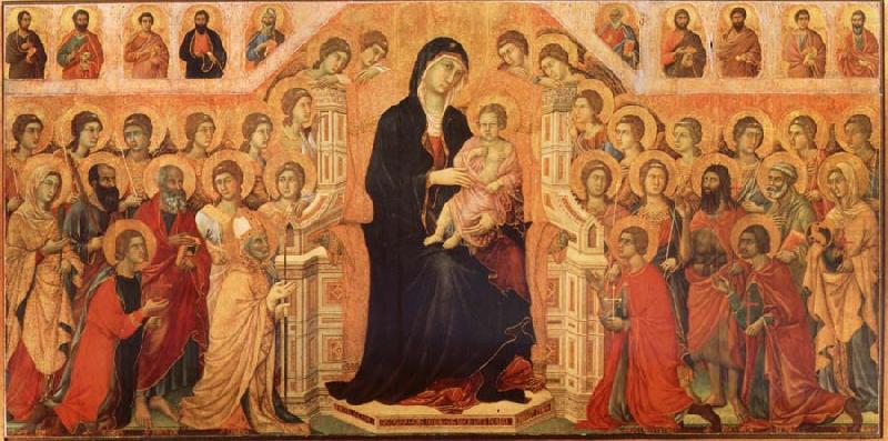 Duccio di Buoninsegna Maria and Child throning in majesty, hoofddpaneel of the Maesta, altar piece china oil painting image
